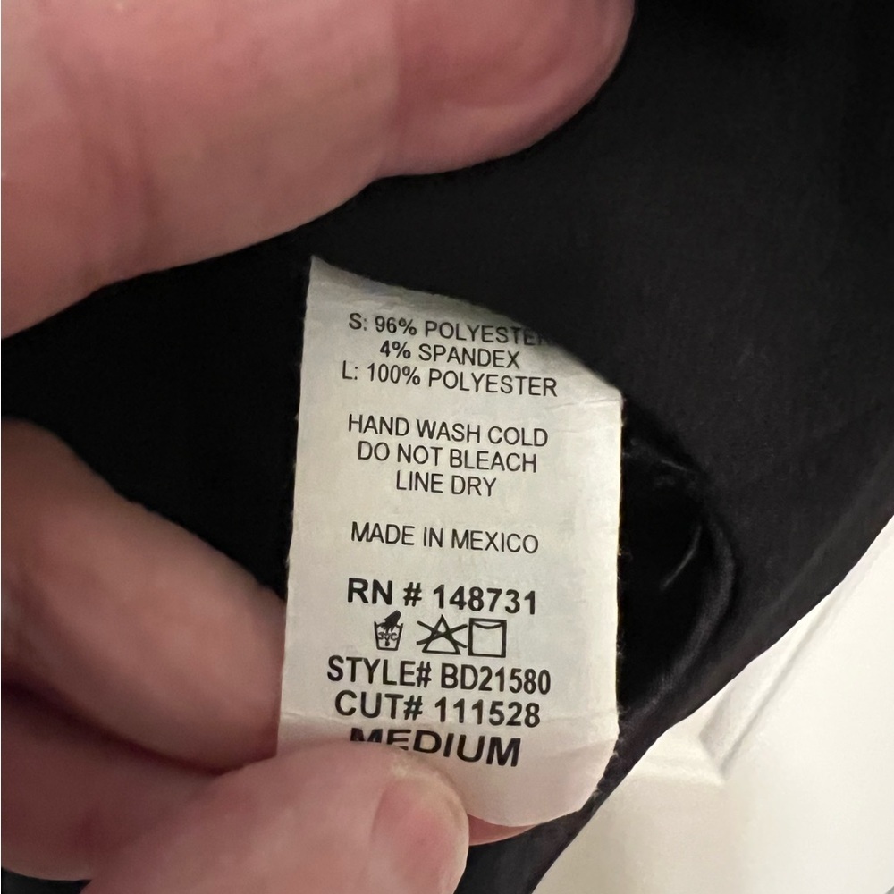 Blue Blush Women's Black Asymmetrical Hemline Shirred Dress EUC M #1761 - Picture 6 of 7
